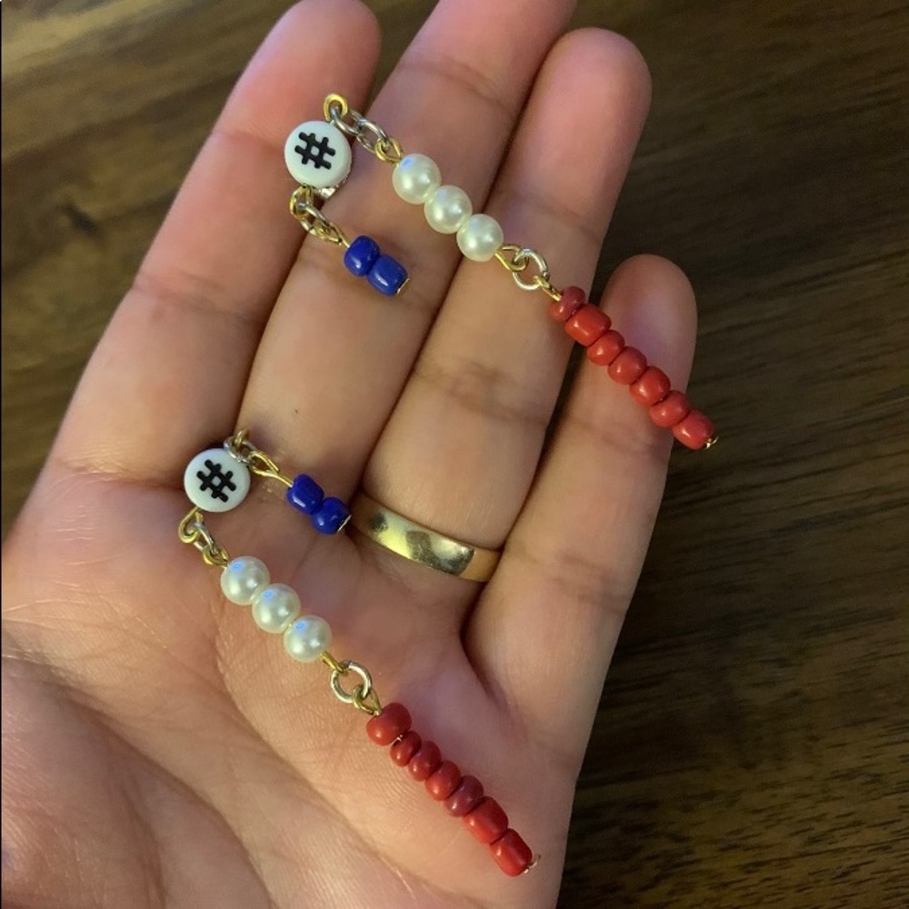 Multicolor Beaded Stud Dangle Earrings